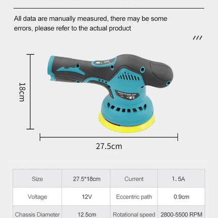 Wireless Car Polisher 12V 2800-5500rpm Cordless Car Polishing Machine Electric Polishing Wax Tool Noiseless 8 Variable Speeds