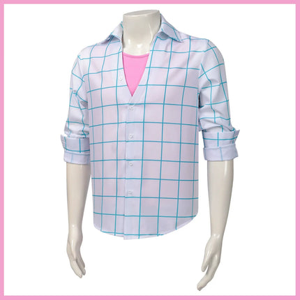 XQAnime Movies Saja Boys Jinu Cosplay Costume Boy Band Long Sleeves Grid Shirt Top Wig Adult Man Woman Daily Leisure Suit