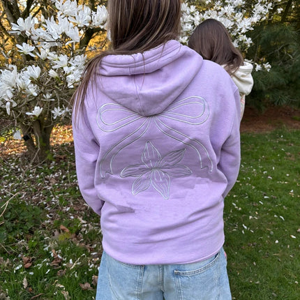 Combhasaki Women Preppy Oversize Hoodies Y2k Floral Letter Embroidery Pullover Long Sleeve Loose Sweatshirt with Kangaroo Pocket