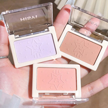HISYI Peach Powder monochrome blush long-term durability Peach orange soft mist matte natural blush six colors available