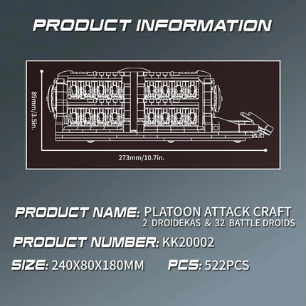 With Original Box 522pcs Platoon Attack Craft Building Set Destroy Droids Star Fight Model Blocks Toys Kids Holiday Gifts Boys