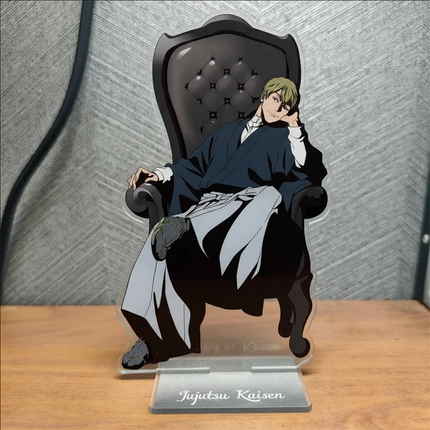 Anime Jujutsu3 Peripherals Black Chair Sitting Pose Zen'in Naoya Figure Acrylic Stand Yuji Itadori Figurine  Keychain Plate Toys