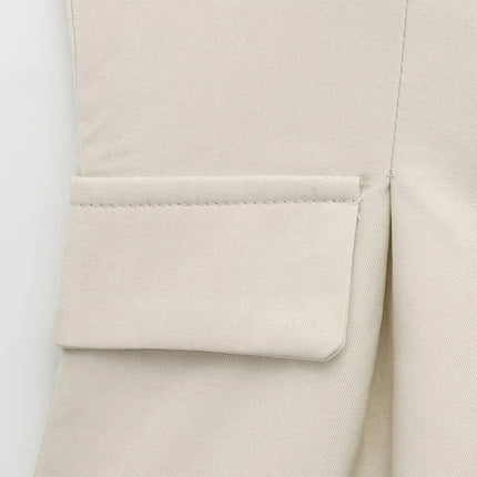 HXAO Women's Spring Elegant Vest Tops 2025 Summer Y2k Tank Tops Ladies Fashion Casual Sleeveless Office Beige Tops For Female