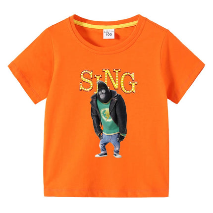 Kids Clothing Short Sleeve t shirts Sing Movie Graphic Children's Summer Casual Cute Cotton Tee