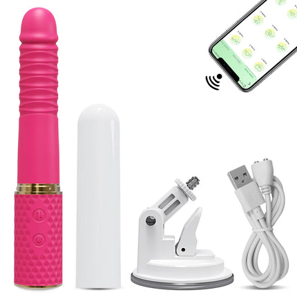 Automatic Telescopic Thrusting Realistic Dildo Vibrator for Women G Spot Clitoral Anal Stimulation Sex Machine Sex Toys Adult 18