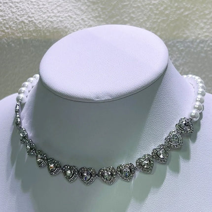 Original Heart Necklace 2025 Women's High Jewelry Set Luxury Pearl Necklace Earrings Ring Bracelet Suitable for Wedding Gifts
