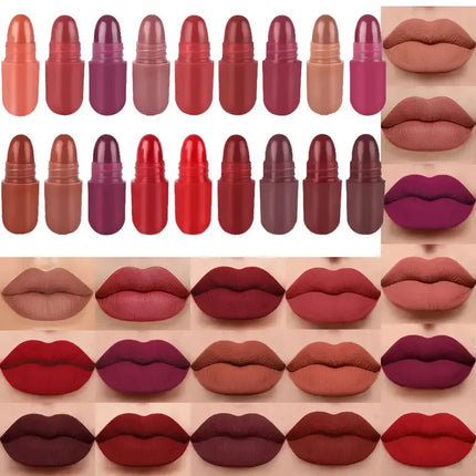 18Pc Mini Capsule Lipstick,Long-Lasting Velvet Matte Capsule Lipstick Set Portable Waterproof Mini Lipstick Valentine's Day Gift