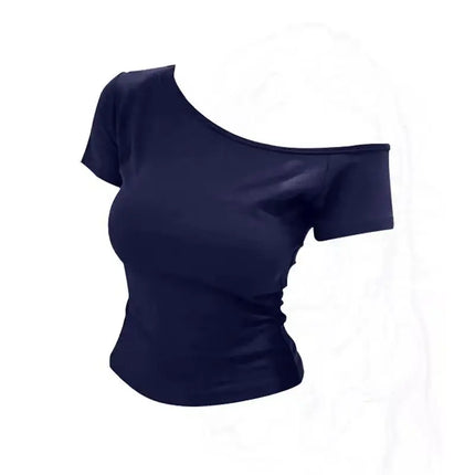 Slim Fit American Style Hot Girl Short Sleeve T-shirt 2025 Summer New Style Casual Versatile Short Length Women's Top