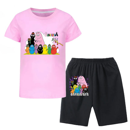 Barbapapa T-shirt for A Boy Two-piece Set for Children From 6 To 12 Years Old Summer Sale Toddler Girl Clothes Junior Girl Cloth
