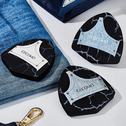 2PCS Denim Makeup Powder Puff Set Soft Skin-Friendly Dry & Wet Dual-Use Sponge Cushion For Liquid Foundation