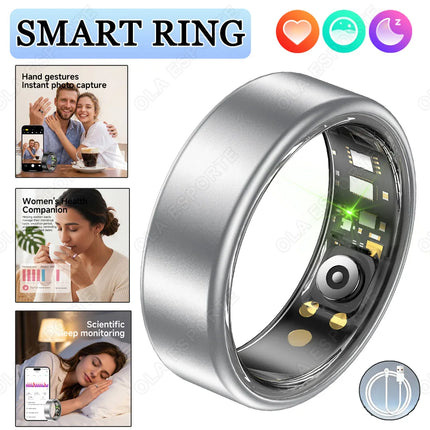 Colorful Smart Ring Women Men Couple SmartRing Heart Rate Monitor Waterproof 100+Sport Modes Super Light Skin-friendly Wristring