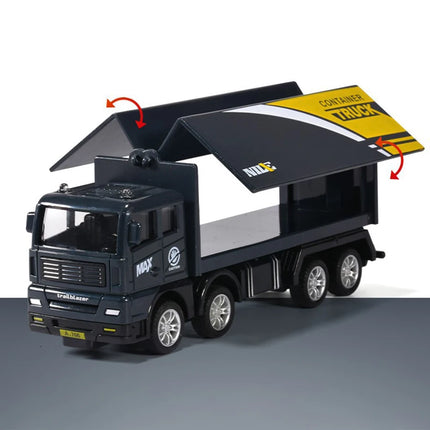 1pcs/Simulation Transporter Container Truck Freight Vehicle Children Kids Pull Back Car Model Educational Toys for Boy Game Gift
