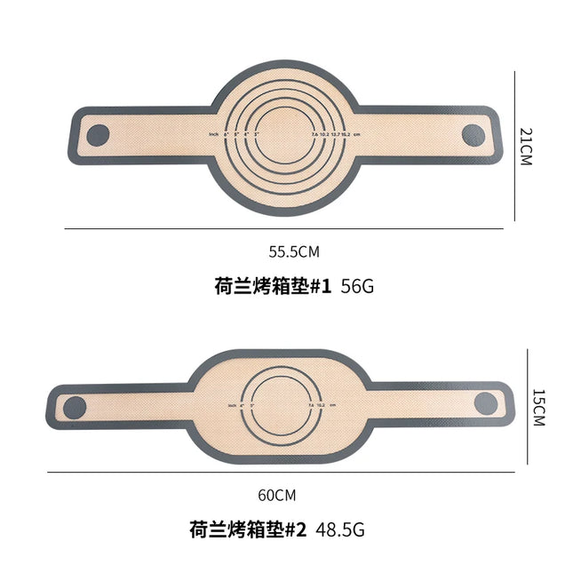 2Pcs Silicone Bread Sling for Dutch Oven Reusable Non-Stick Baking Mat with Long Handles Dough Transfer Liners for Pastry