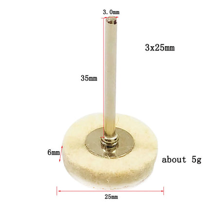 1/5/10/20/50Pcs 1" Wool Felt Mini Polishing Brush Wheel Grinding Sanding Head Abrasive Buffing 3mm Shank Cotton For Dremel Tools
