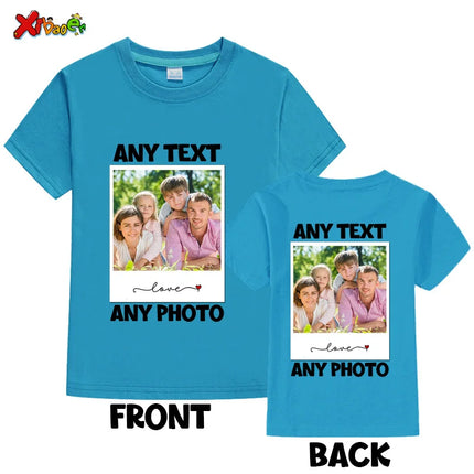 Custom long sleeve Shirt Kids Personalized photo Shirt Children's T-shirt name clothing Girl Boy shirt Toddler logo Design Shirt
