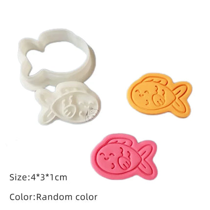 Cartoon Fish Cookie Mould Mini Cute Kids Cake Decorating Mould Fondant Cookie Embossing Mold Animal Cookie Cutter Baking Set
