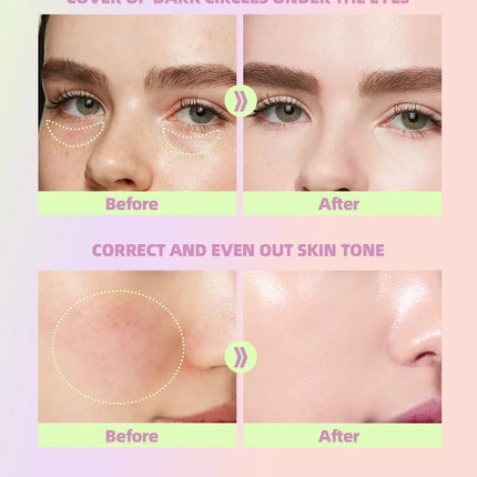 Qibest Three Color Press Release Cream Concealer Isolate Makeup Facial Base Brightening Cream Liquid Concealer Face Primer