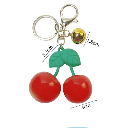 Cherry Charm Handbag Pendant Keychain for Women, Exquisite Internet-Famous Crystal Cherry Bag Accessories High-Grade Pendant