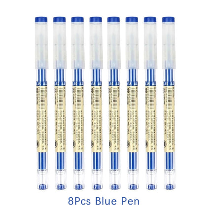 8/50/54Pcs/Set 0.35mm Gel Pens Office School Exam Ballpoint Pen Blue Black Ink Replaceable Pen Refill Rods Kawaii Stationery