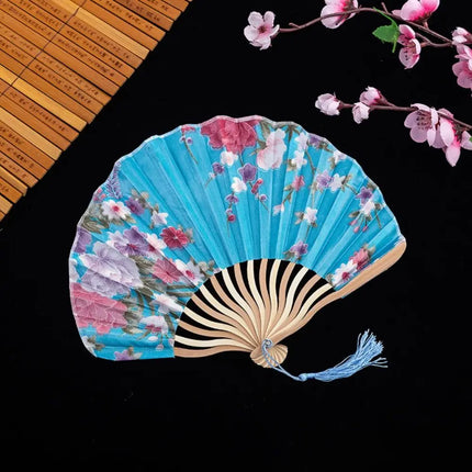 Japanese Shell Fan Summer Folding Silk Fan Chinese Retro Portable Women Bamboo Dance Fans Mini Wedding Gift Hand Fans Home Decor