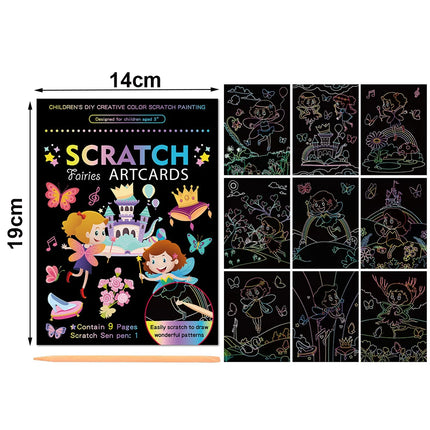 Rainbow Magic Scratch Off Paper Set for Kids Arts Scraping Painting Toy Children DIY Graffiti Book Montessori Educational Toys