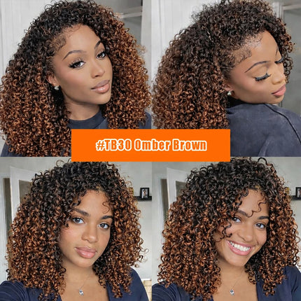 #27 Blonde Small Spirals Curly Miracle Knot Crochet Human Hair For Braid PreSeparated Pixie Curl Feather Crochet Hair Extensions