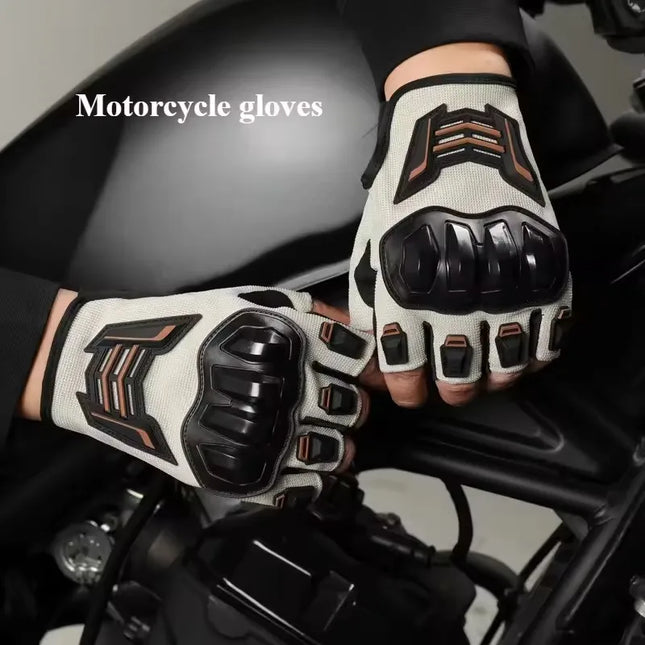 Half Finger Motorcycle Gloves, Breathable Anti-Slip Wear Resistant Anti-Fall Racing Gloves for Outdoor Cycling & Electric Bike