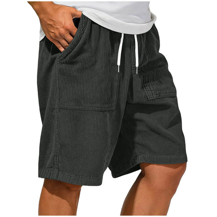 2026 New Men's Retro Corduroy Casual Shorts Men Fashion Solid Sweatpants Harajuku Corduroy Short Pants New Men Clothing Roupas
