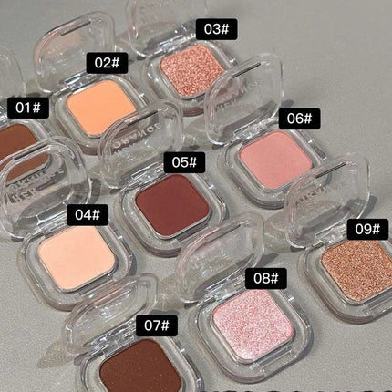 Gothic Red Brown Smoked Matte Eyeshadow Palette Smooth Shimmer Monochrome Eye Shadow Long-Lasting Brightening Silkworm Pigments