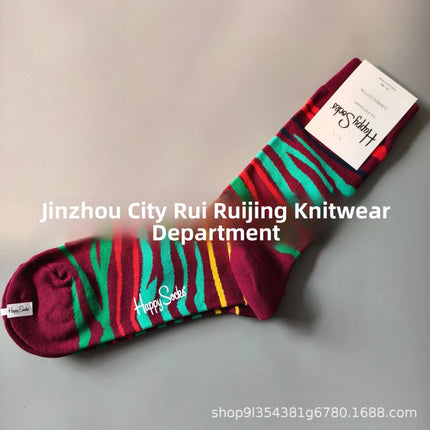 High Quality Fashionable Men's Mid-Calf Cotton Socks HappySocks New Arrival Suitable for All Seasons Swedish Design