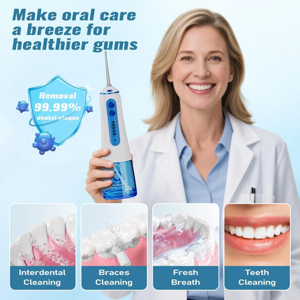 Water Dental Flosser for Teeth 2026 Upgraded Portable Oral Irrigator 300ML 3 Jet Tips Rechargeable Tooth Flosser irrigador bucal