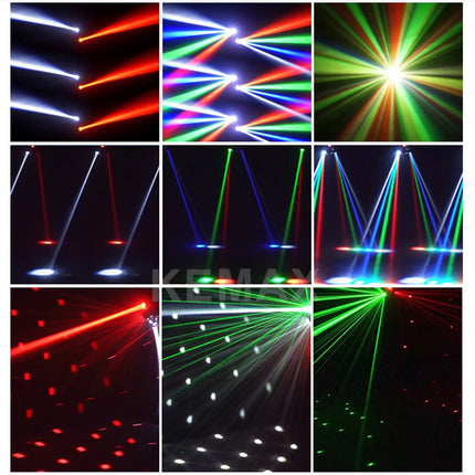 50W Mini Beam Party Light Remote 2-Arm DJ Mobile Head Disco Magic Ball Strobe Effect Light Stage Equipment For Nightclub Xmas
