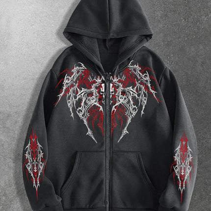 New unisex original print zip-up hoodies stylish streetwear style ideal for casual occasions and perfect for school attire