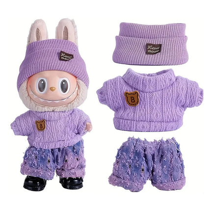 For Labubu accessories Sitting Party Series Classic Dress Grid For Labubu outfit Kid Gift Labubu clothing labubu clothes