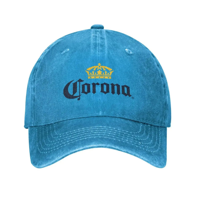 Corona Baseball Cap Classic Beer-Print Cowboy Hat Unisex Teens Trucker Dad Hat Sunshade Running Hippie Snapback Cap Casual