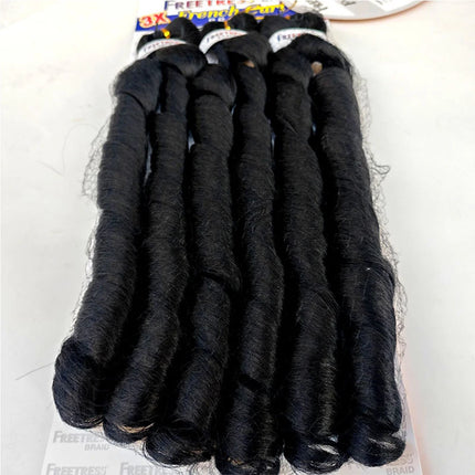 French Curly Braiding Hair Synthetic Wavy Hair Bundles Extensions Loose Weave Bundles 22 Inch 3pcs/Pack French Curly Braid Hairs