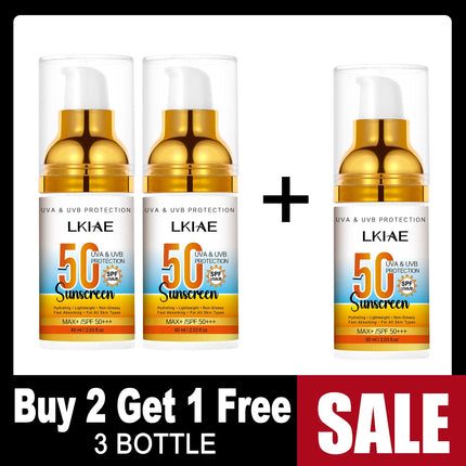 LKIAE Spf 50+ Sunscreen, UVA, UVB Protection, Prevents Sunburn, Skin Darkening, Pigmentation, Anti-Wrinkles, With Aloe Vera