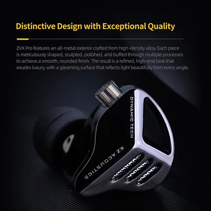 KZ ZVX Pro Earphones Dynamic HIFI Bass Earbuds in Ear Monitor Headphones Sport Noise Cancelling Headset