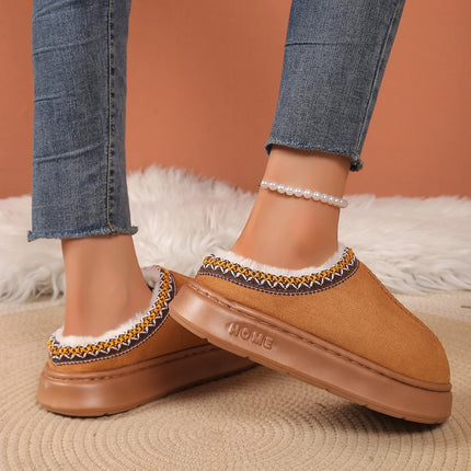 Women's Winter Fur Shoes Male Ankle Boots Platform Slippers Home Warm Fashion Outdoor Basis Thick Wool Wool Short Boots
