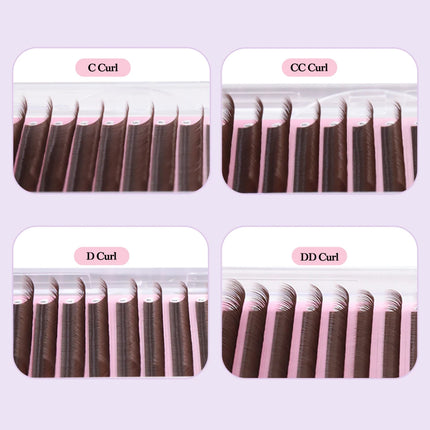 Brown Individual Eyelashes Extension 8-15 Mixed Lash Colorful Premium Dark Brown Lashes Soft Natural Mink False Eyelashes Makeup