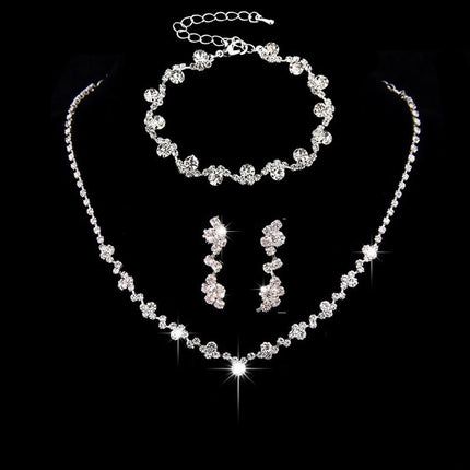 Fashionable geometric circular simple luxury style necklace earrings bracelet jewelry set party holiday daily wear