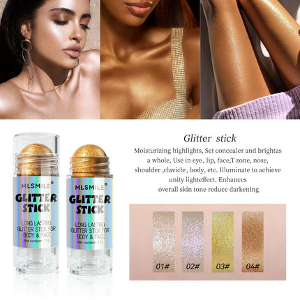 4 Colors Brighten Highlighter Bar Cosmetics Face Contour Bronzer Shimmer Highlighter Stick Body Highlighter Beauty Makeup