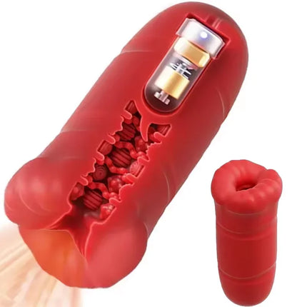 Automatic Male Masturbator Cup Vibrator Tongue Licking Blowjob Massage Real Vagina Pocket Pussy Penis Oral Sex Toy for Adult Men