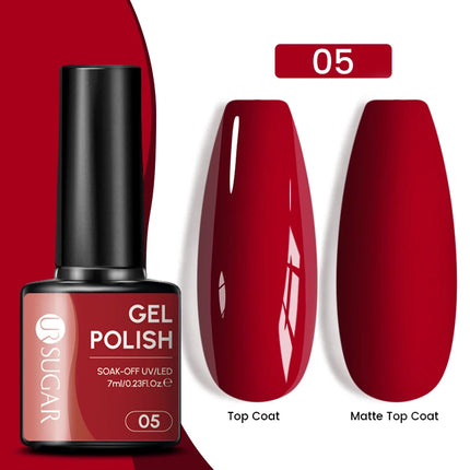 UR SUGAR 7.5ml Dark Wine Red Nail Gel Polish Autumn Gel Paint Nail Art Semi Permanent Nail Art Manicure Soak Off LED UV Nail Gel