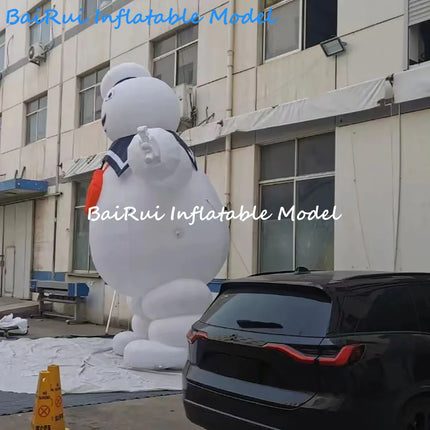 Giant Inflatable Stay Puft Marshmallow Man Holiday Decor For Halloween Christmas Yard Party Parade Float Prop With LED Lights