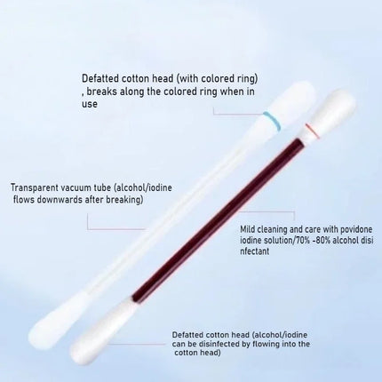 30pcs Disposable Medical Alcohol Sticks Disinfection Iodine Cotton Swabs Emergency First Aid Clean Wounds Supplies Adults Infant