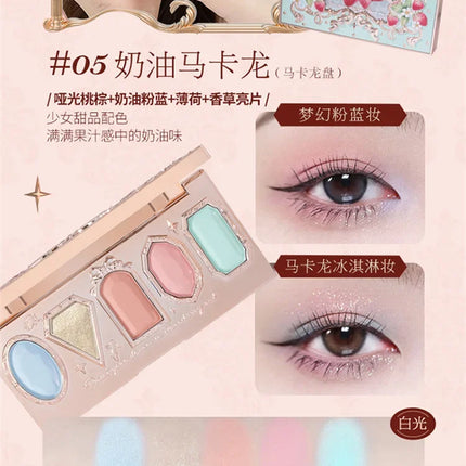 Flower Knows Strawberry Rococo Moonlight Mermaid Jewel Eyeshadow Palette 5 Colors Pearlescent Mashed Potatoes 2023