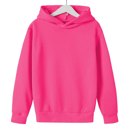 Children Clothing Solid Color Hoodie Boys Girls Tops  Toddler 3-12 Year Sweatshirr Black White Ash Red Blue Spring Autumn Coat