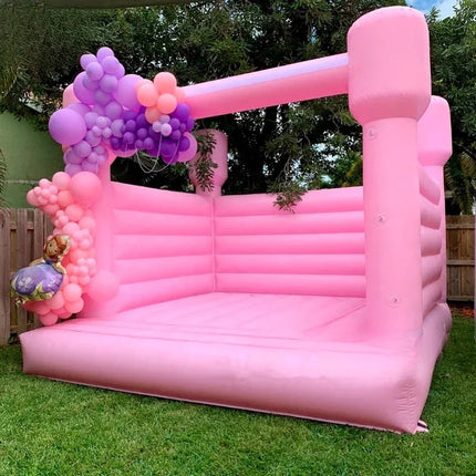 Commercial Pastle Pink Bounce house Moonwalk jumping House Inflatable Jumper White Bouncy Castle Bouncer For Kids Party