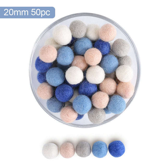 100PC 2cm Arts nd Crafts Children's Toys Christmas Wall Wool Felt Balls Colorful Birthday Party DIY Accessories Decor Room